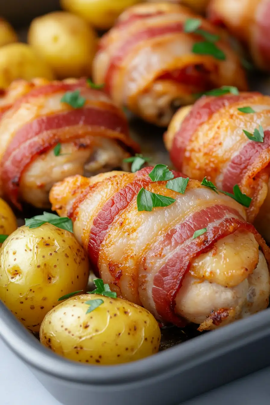 Easy Bacon Wrapped Stuffed Chicken Breast