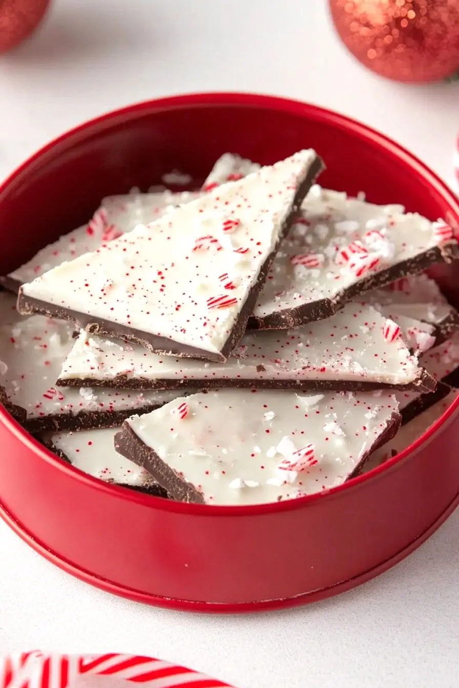Easy White and Dark Chocolate Peppermint Bark