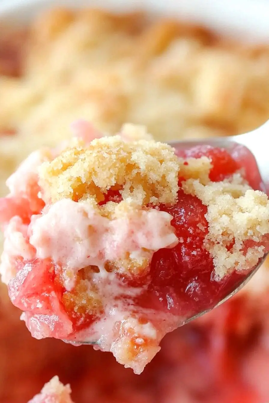 Best Rhubarb Dump Cake with Jello