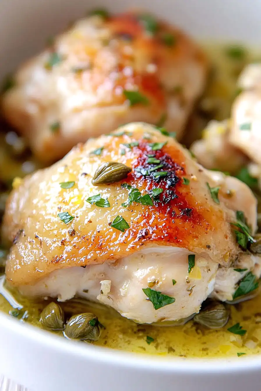 Savory Chicken Thigh Piccata