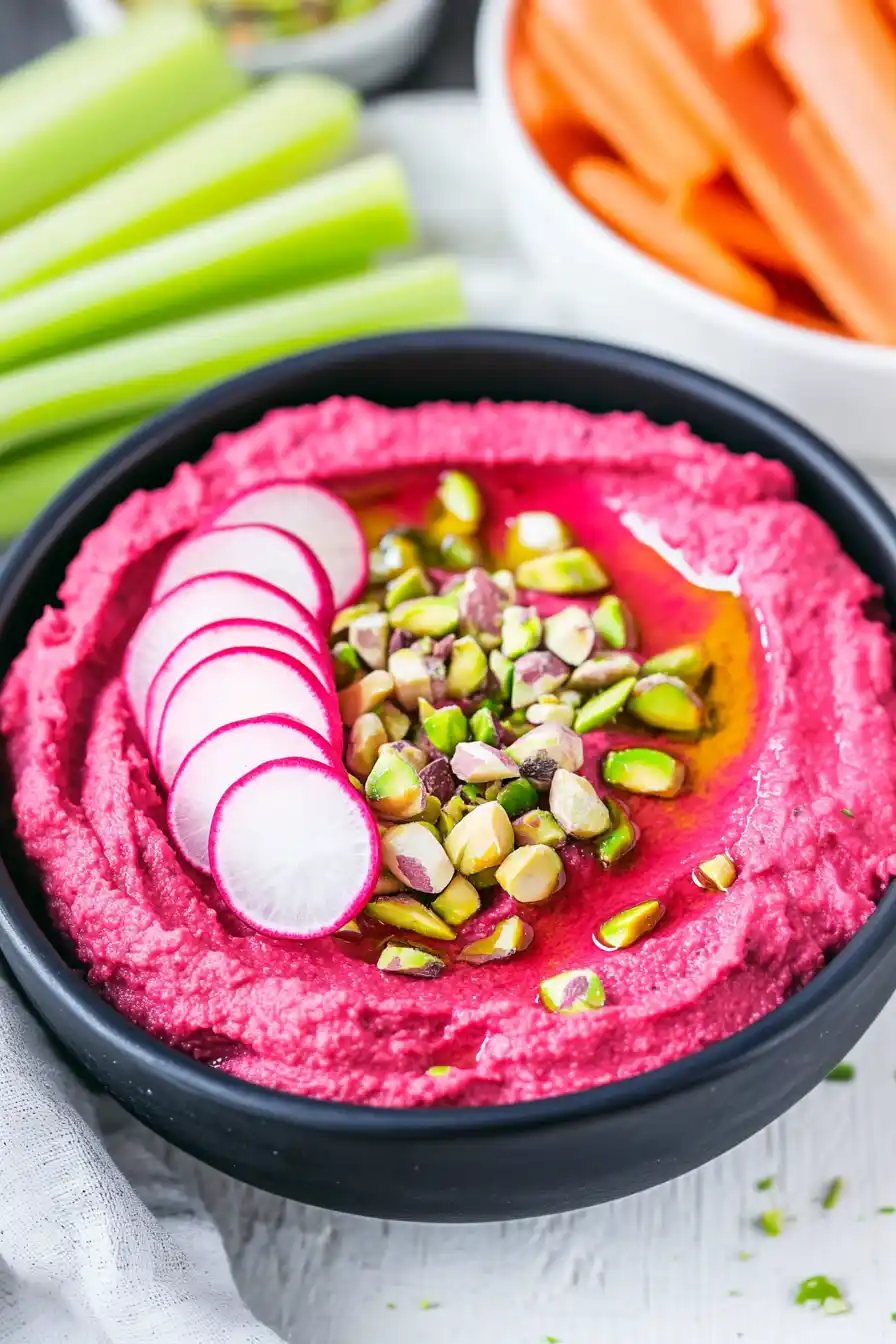 Zesty Lemon Beet Hummus Recipe