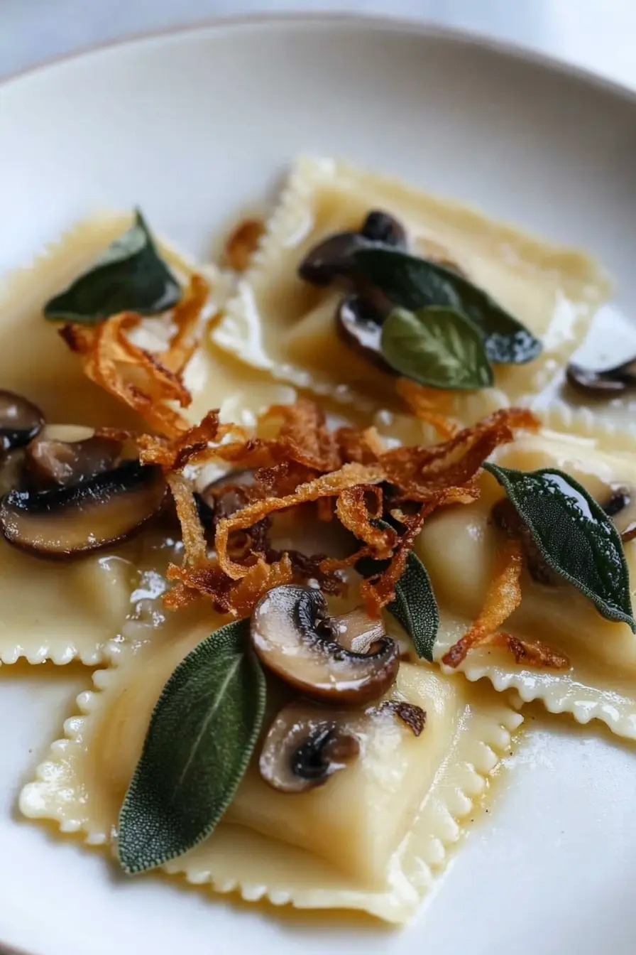 Delicious Butternut Squash Ravioli with Mushrooms