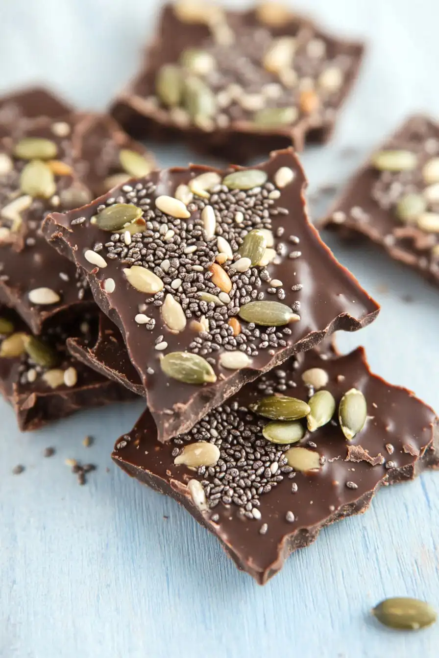 Simple Dark Chocolate Seed Bark