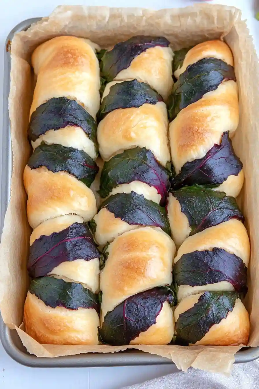 Vibrant Beet Leaf Buns