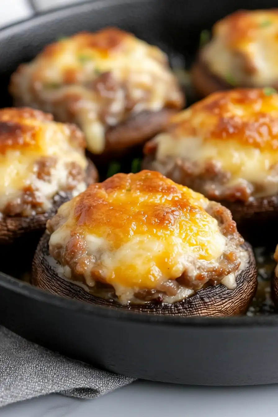 Juicy Keto Sausage Stuffed Mushrooms