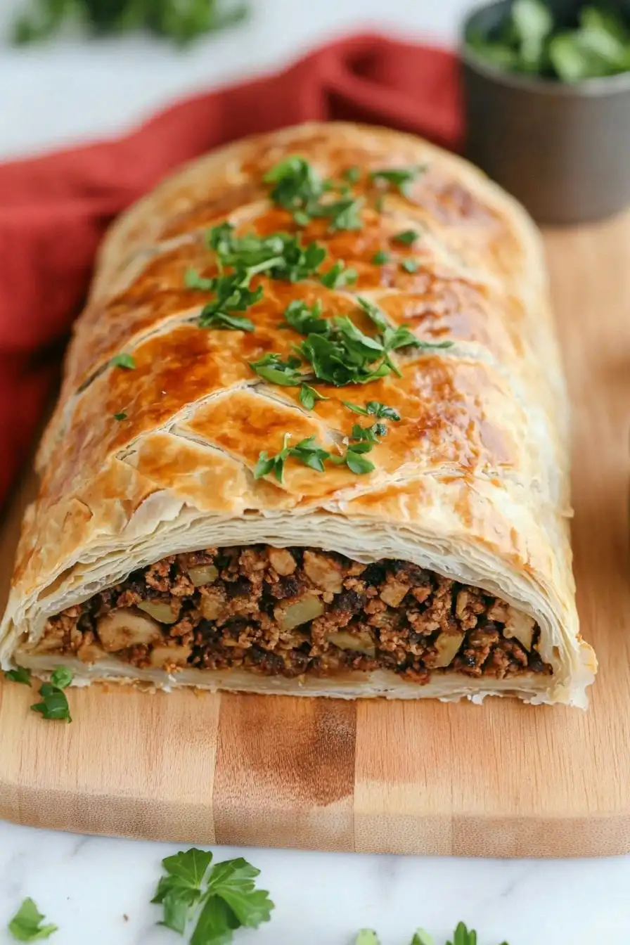 Flaky Vegan Beef Wellington