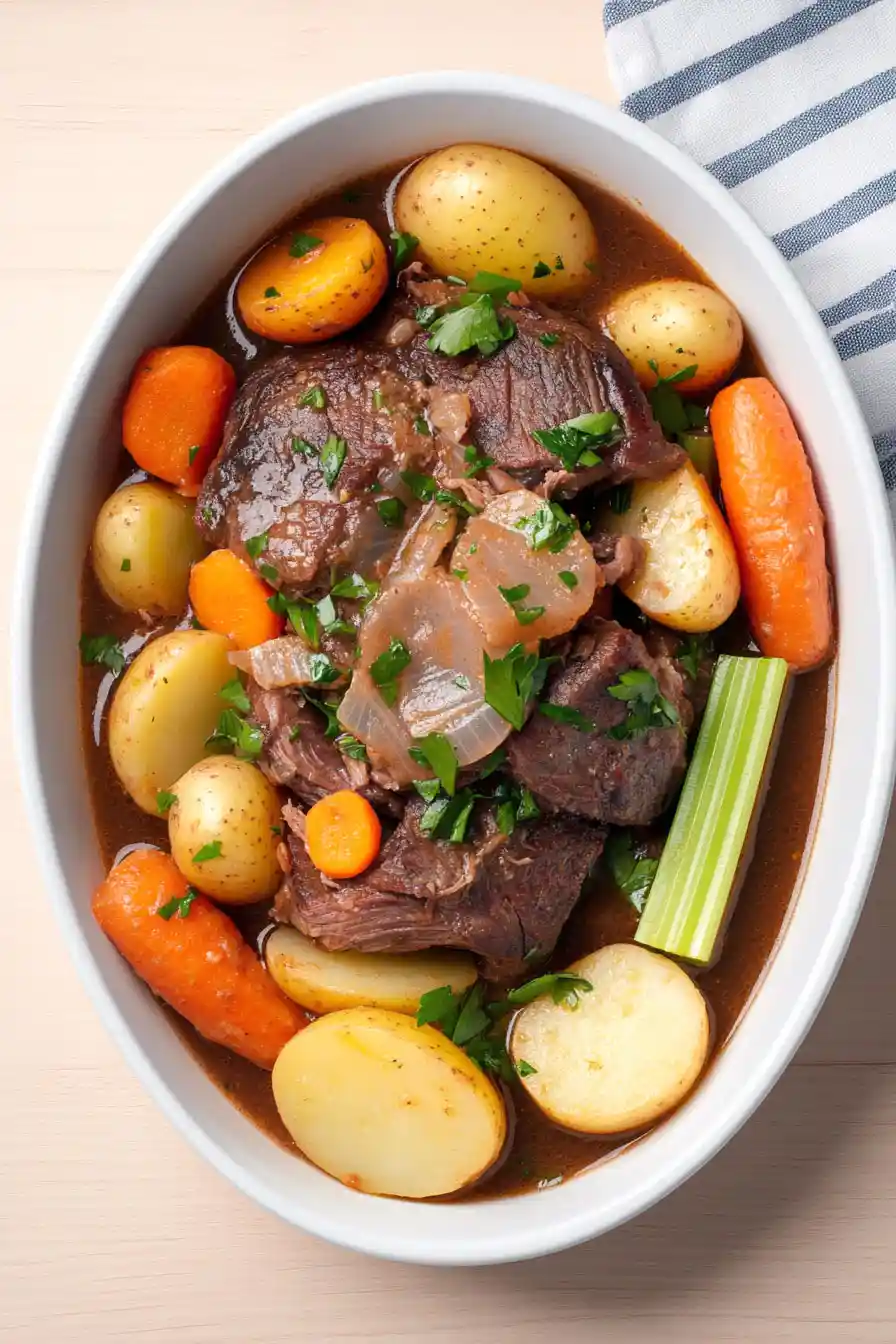 Tasty Crockpot Pot Roast with Onion Soup Mix