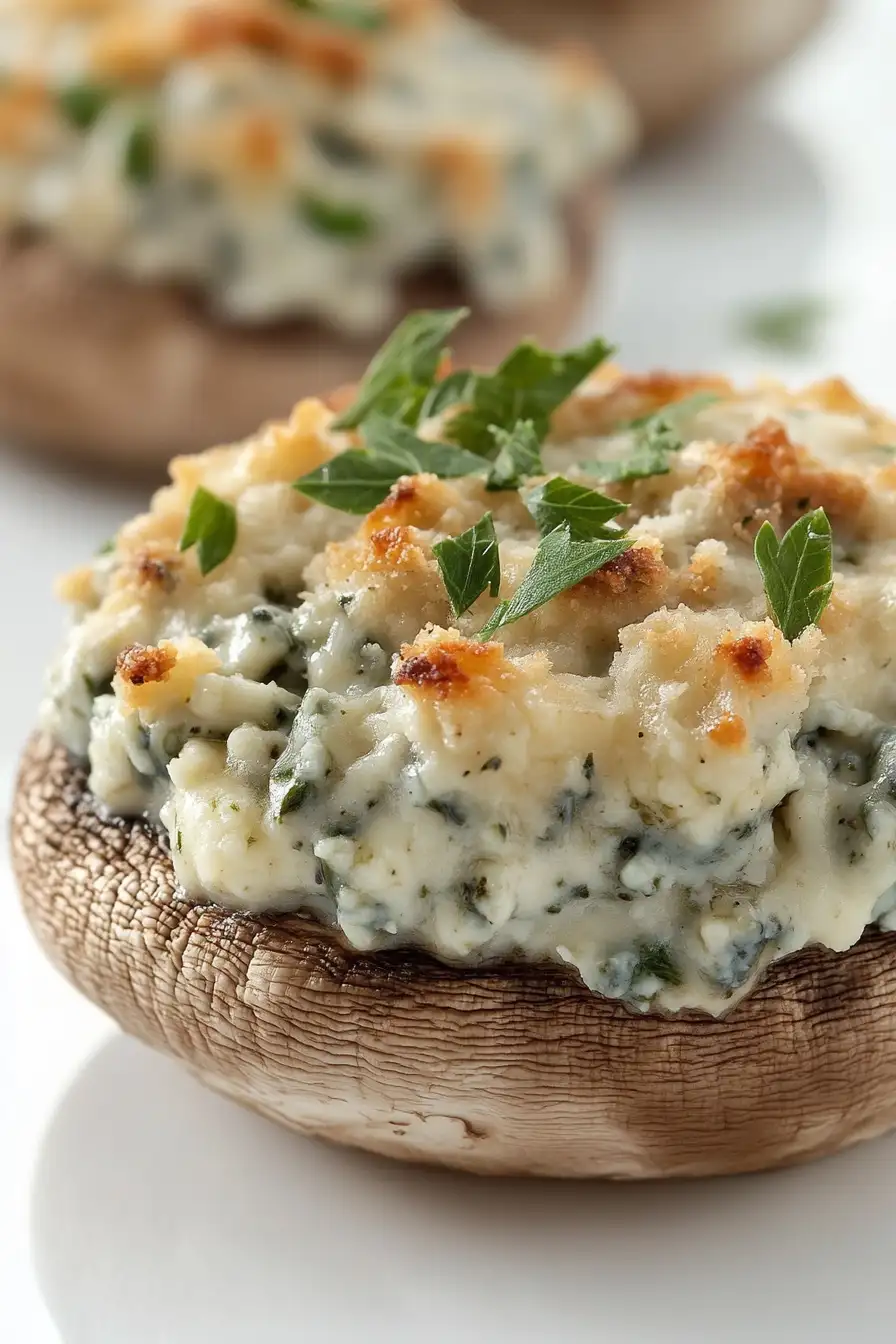 Healthy Blue Cheese Stuffed Mushrooms