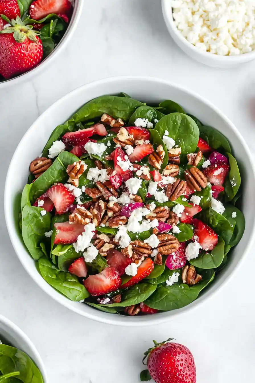 Easy Low FODMAP Spinach Salad with Strawberries