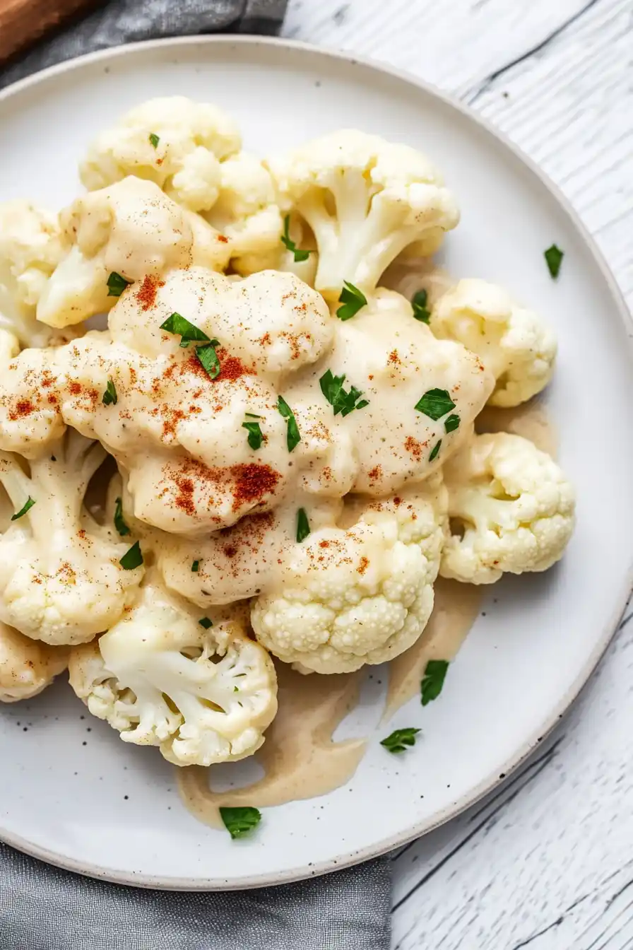 Fluffy Cauliflower with Cheese Sauce