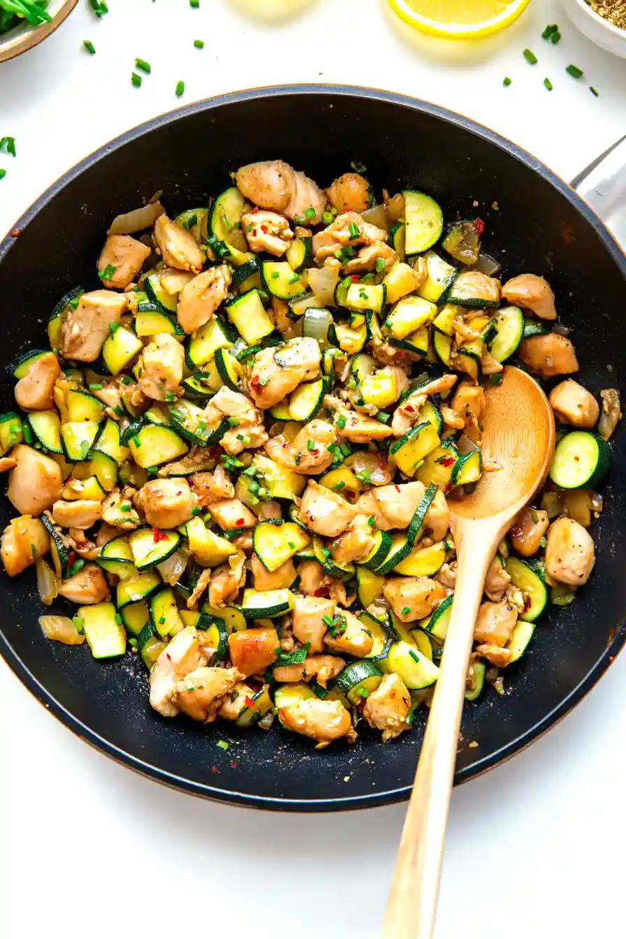 Juicy Chicken Thigh Zucchini Stir Fry