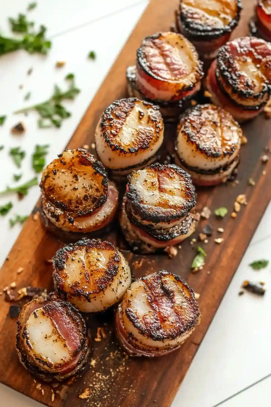 Juicy Grilled BBQ Bacon Wrapped Scallops