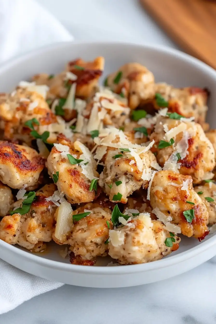 Quick Air Fryer Garlic Parmesan Chicken Bites