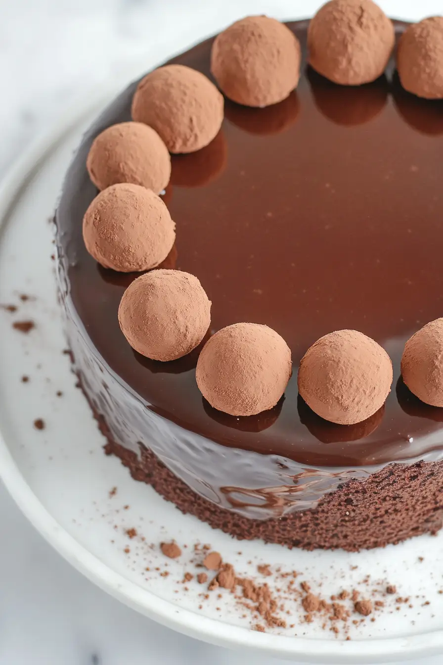 Decadent Chocolate Truffles on Cake
