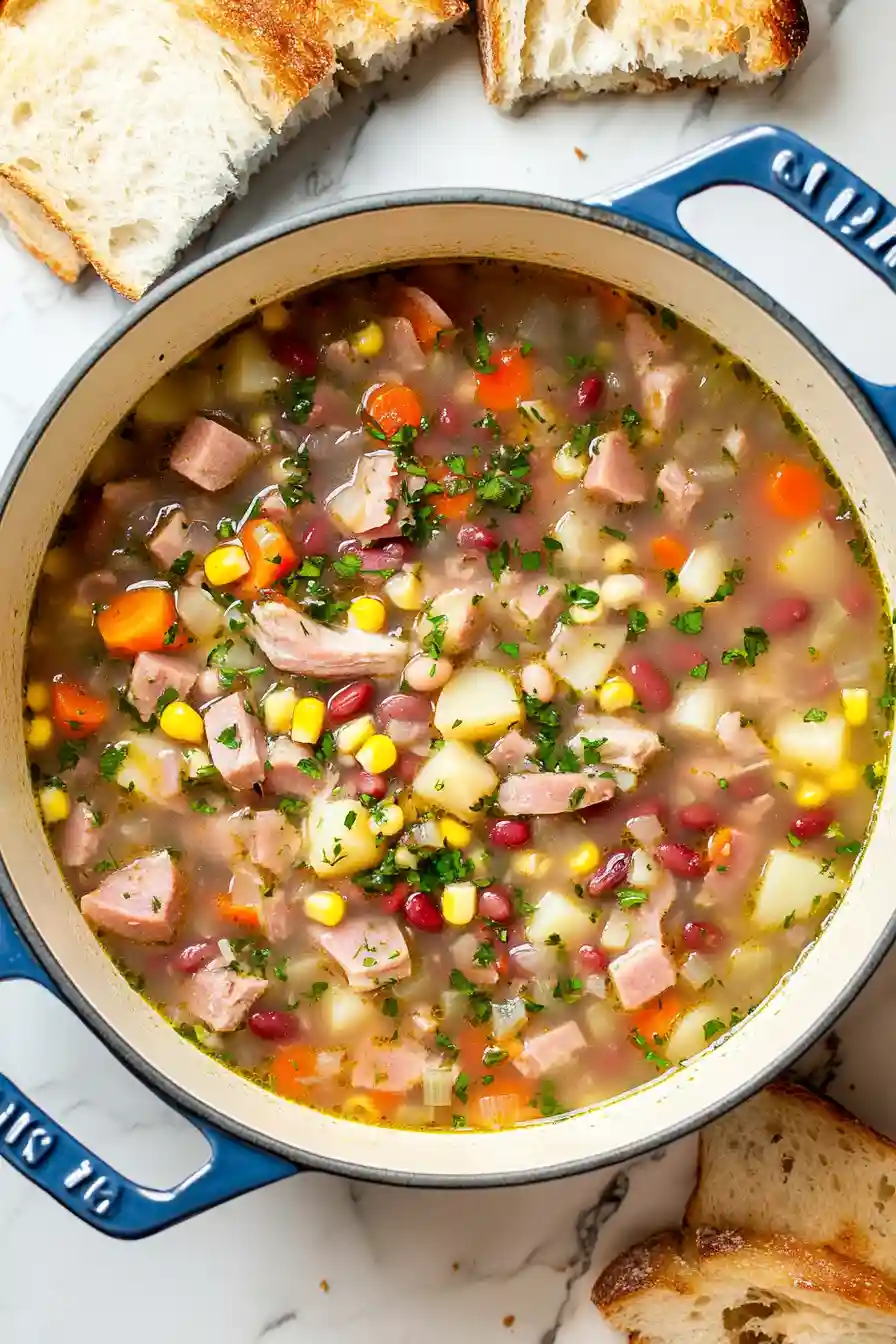 Savory Leftover Ham Bone Soup