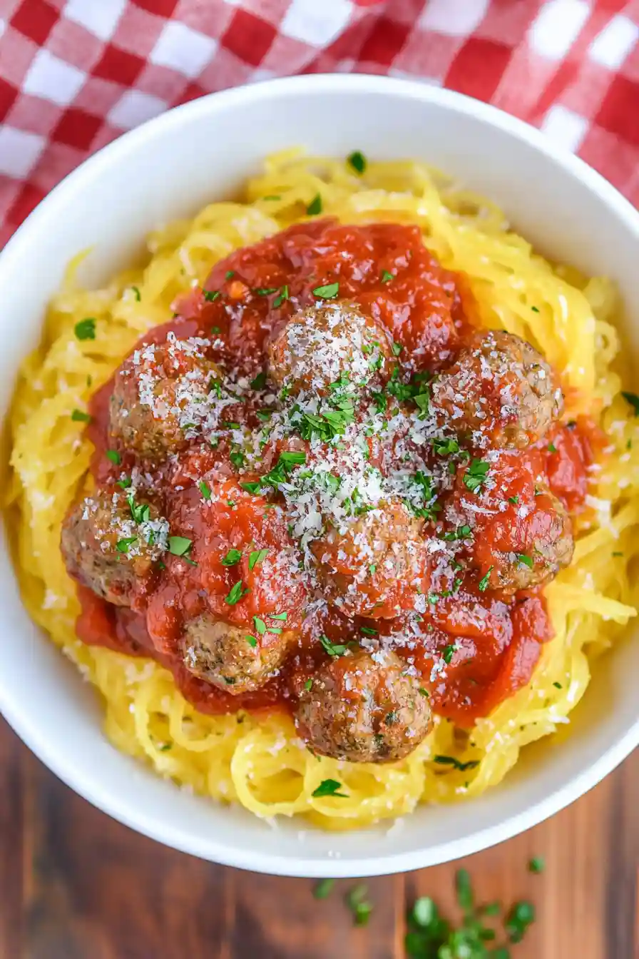 Healthy Spaghetti Squash and Meatballs