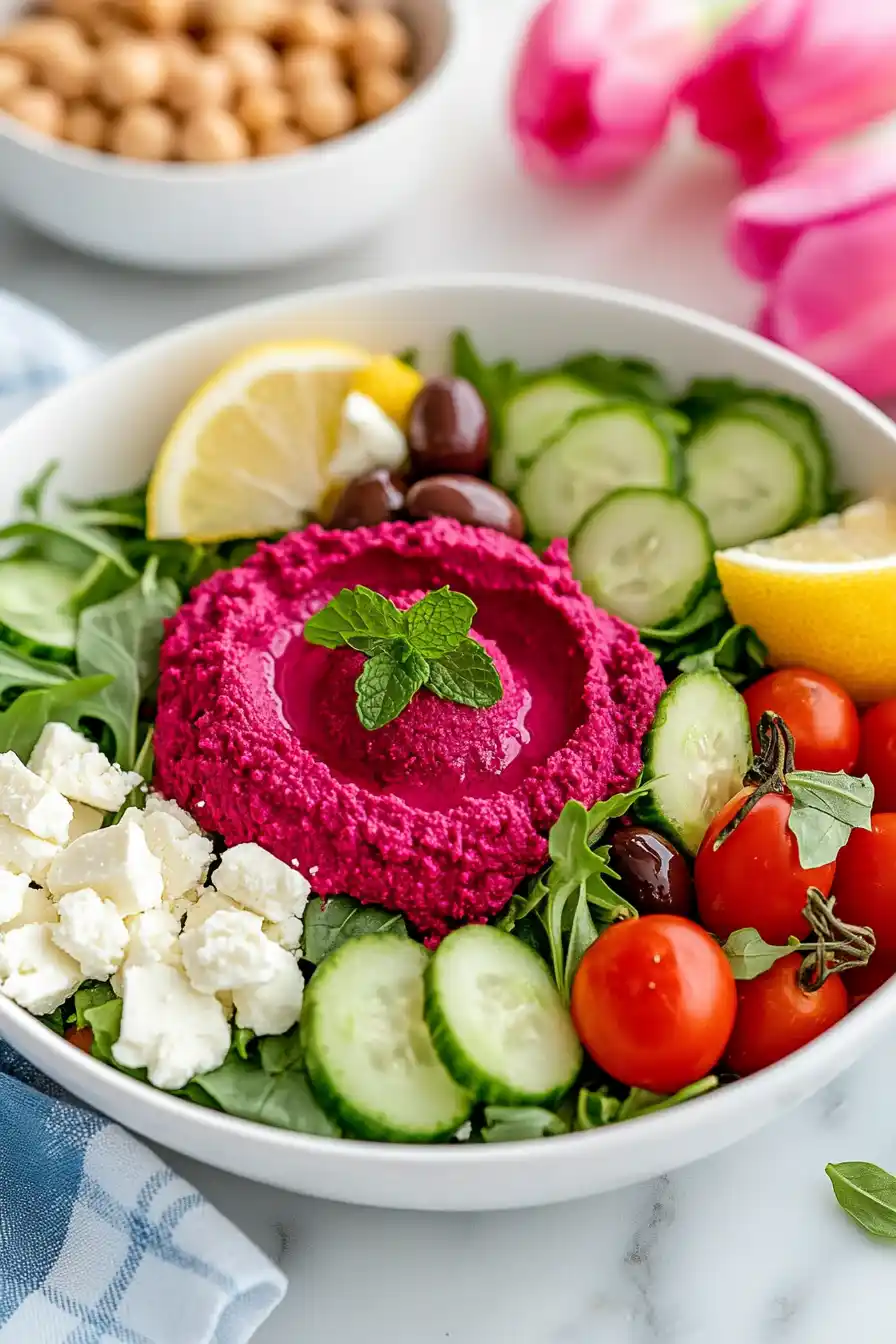 Easy Beet Hummus Salad