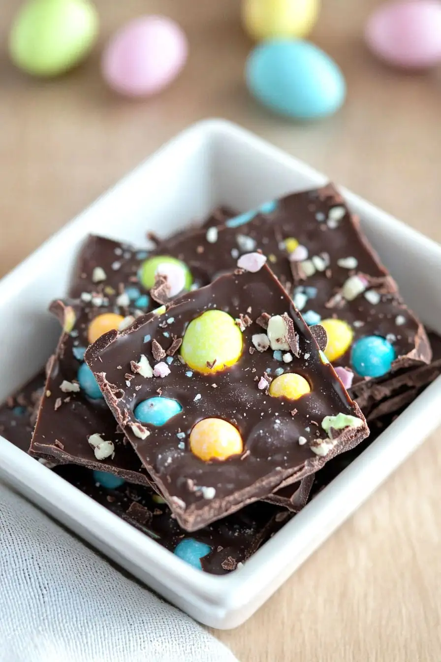 Easy Dark Chocolate Easter Bark