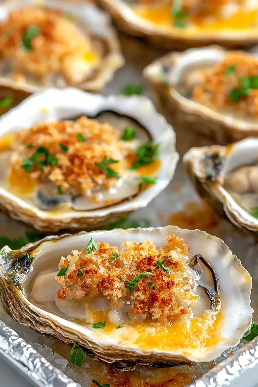 Warm Baked Oysters on the Half Shell
