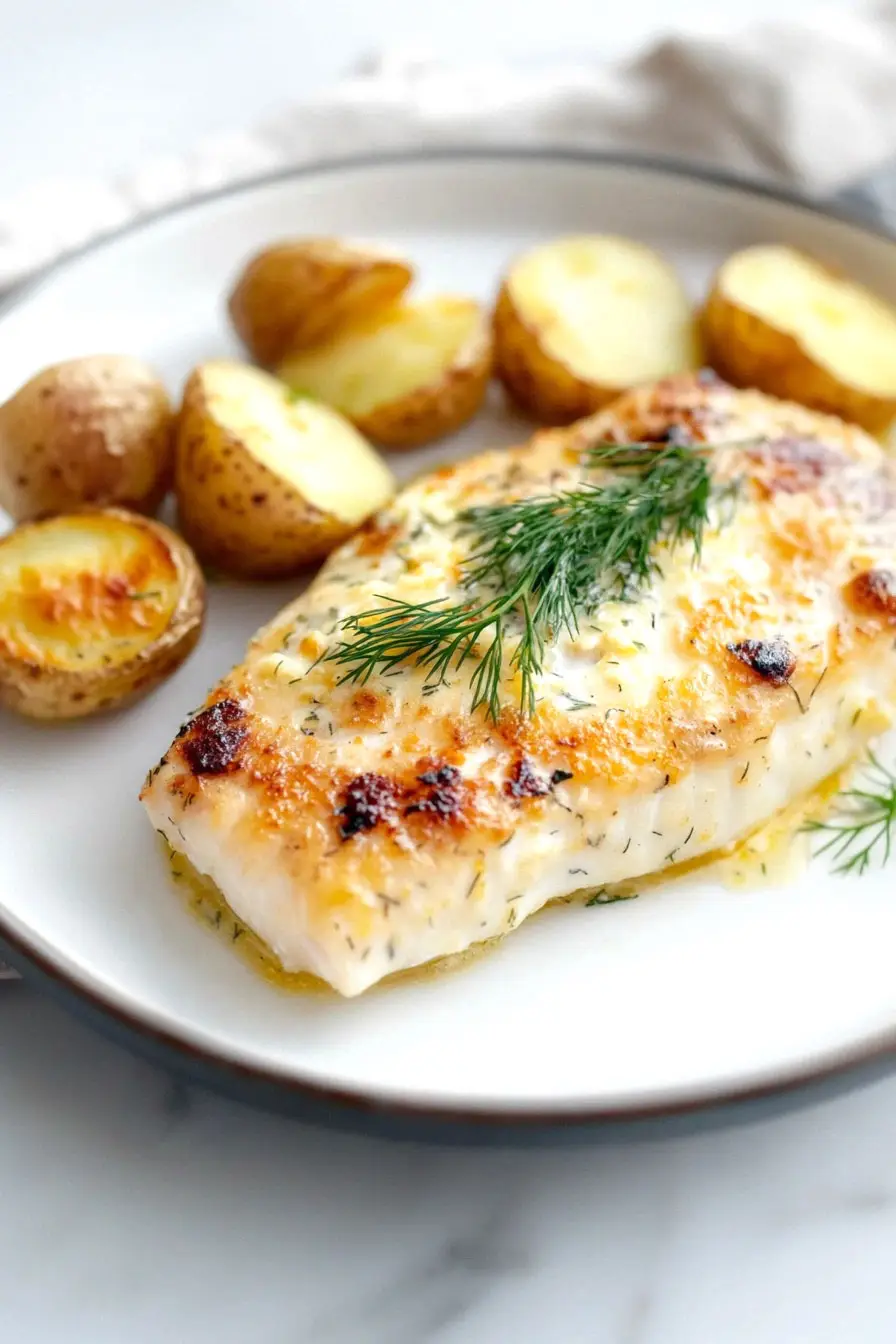Simple Orange Roughy with Dill Sauce