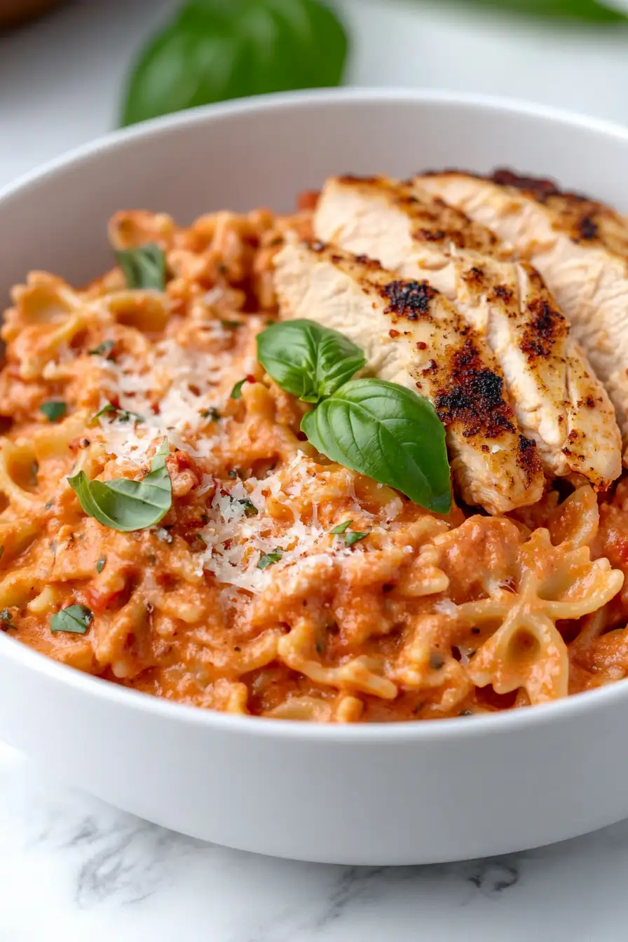 Easy Pink Chicken Pasta Recipe