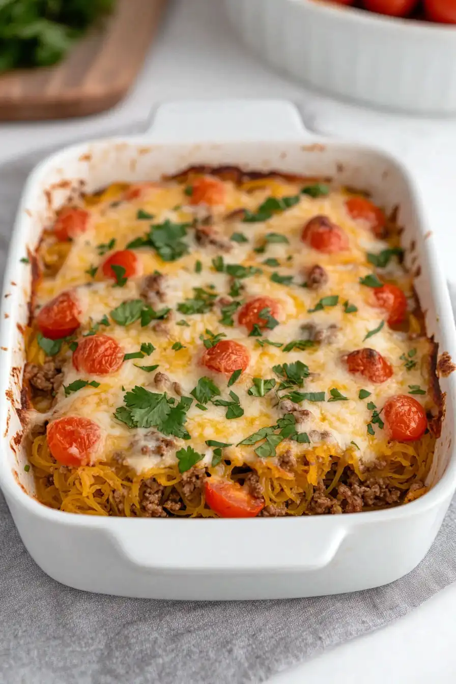 Best Spaghetti Squash Taco Bake
