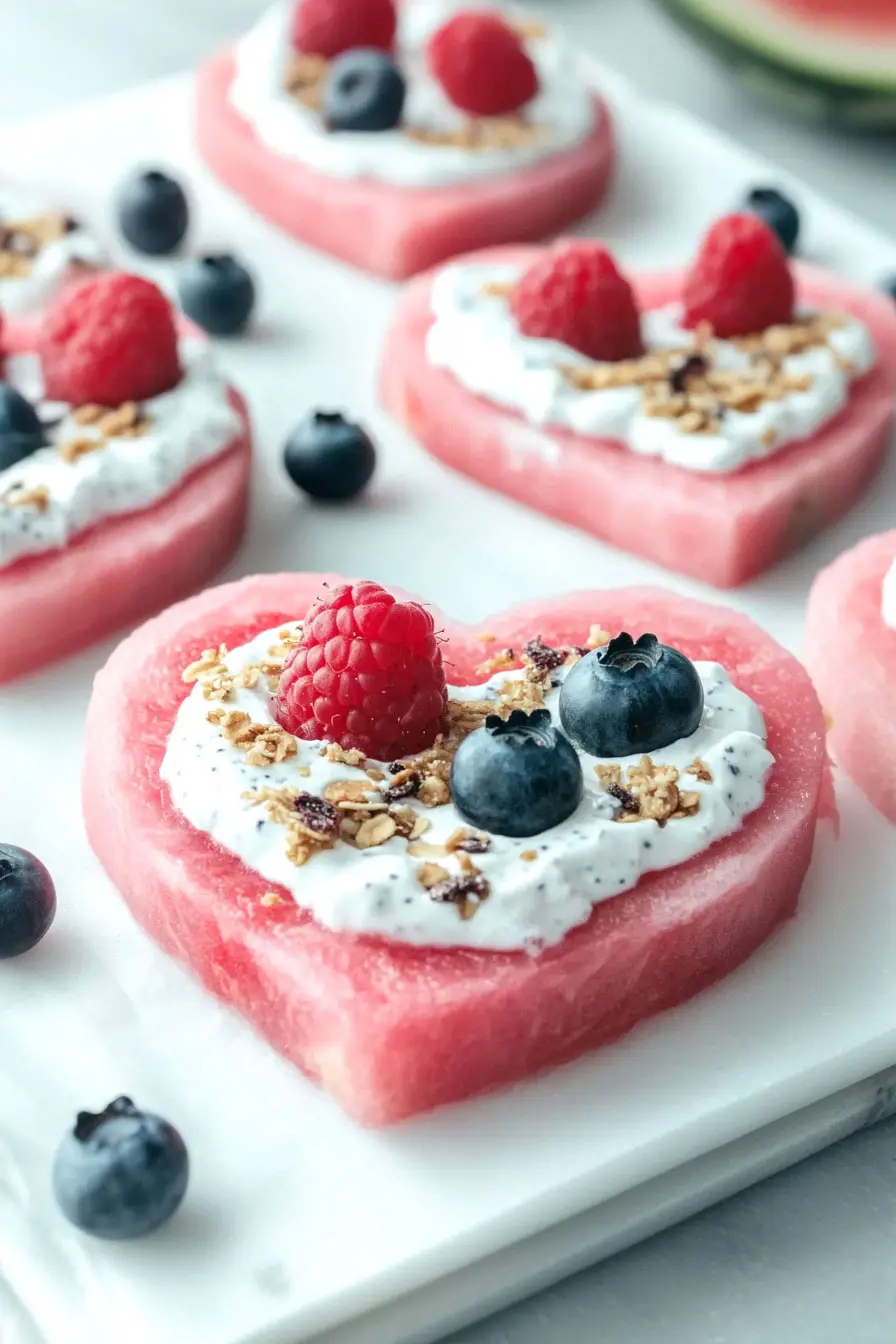 Tasty Heart Shaped Watermelon Pizza