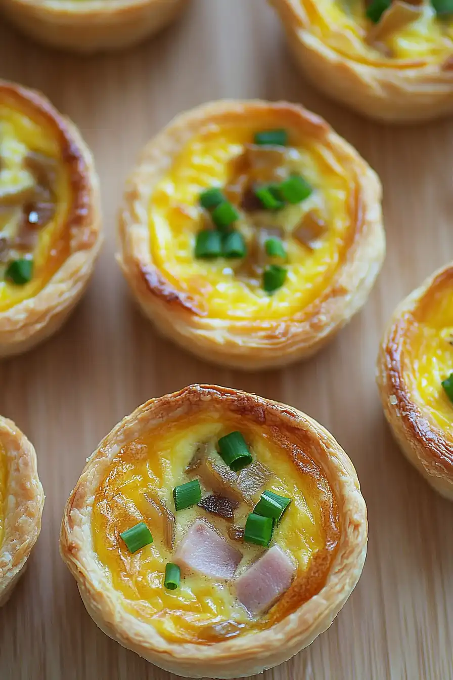 Healthy Mini Quiche with Ham and Onion