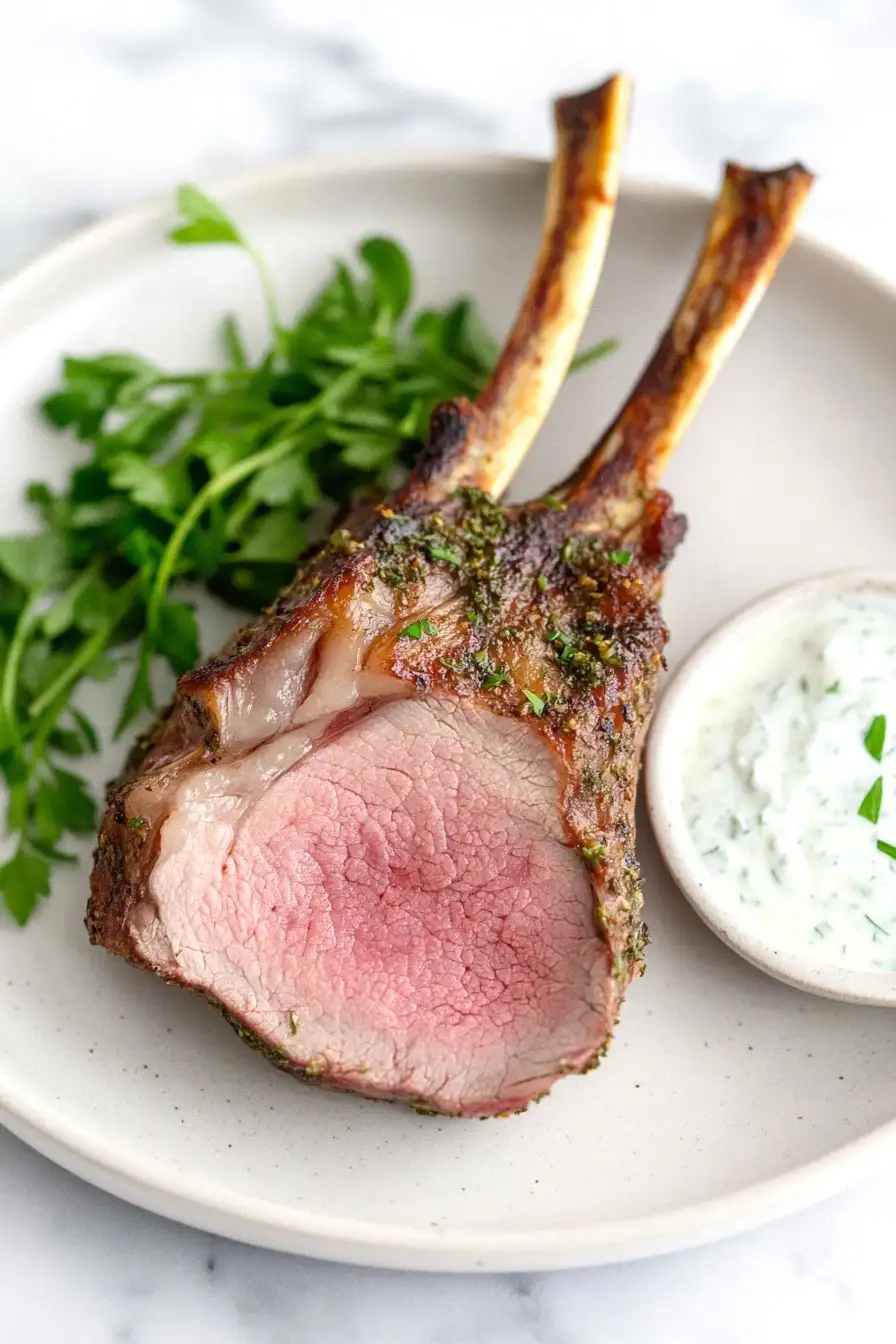 Savory Rack of Lamb with Yogurt Sauce