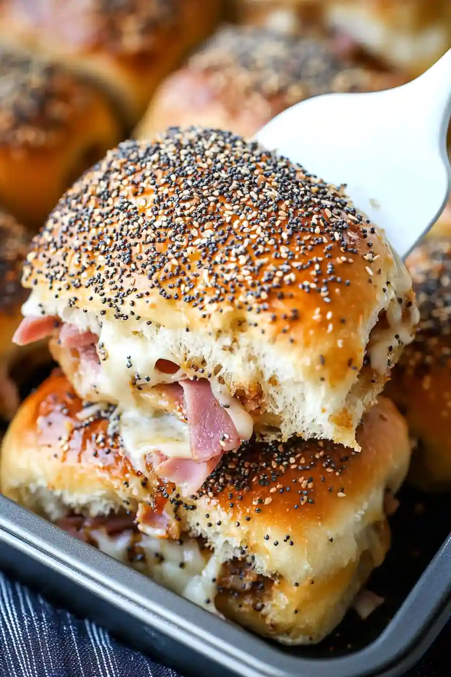 Tasty Everything Bagel Ham and Cheese Sliders