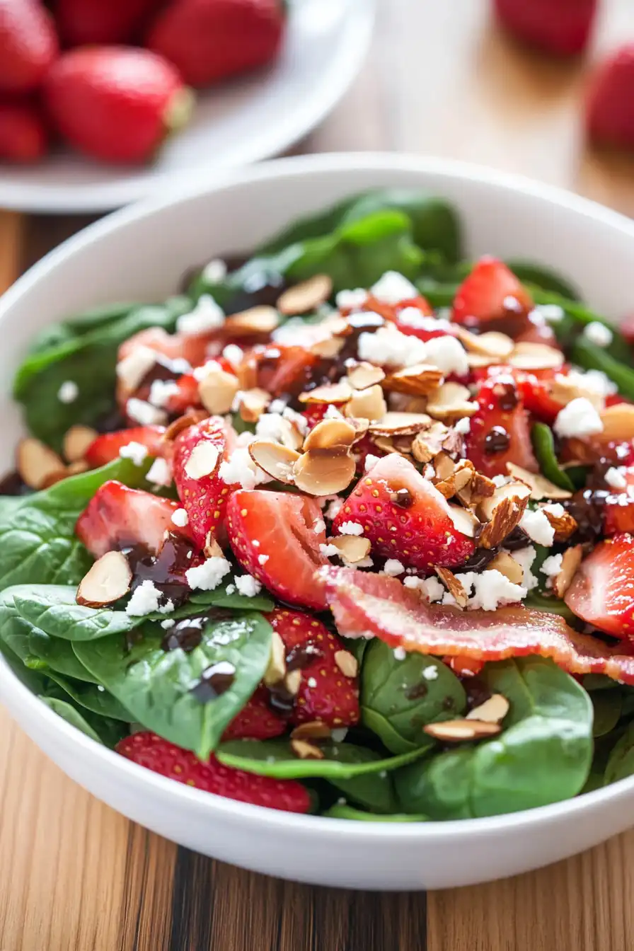 Flavorful Strawberry Spinach Salad with Bacon