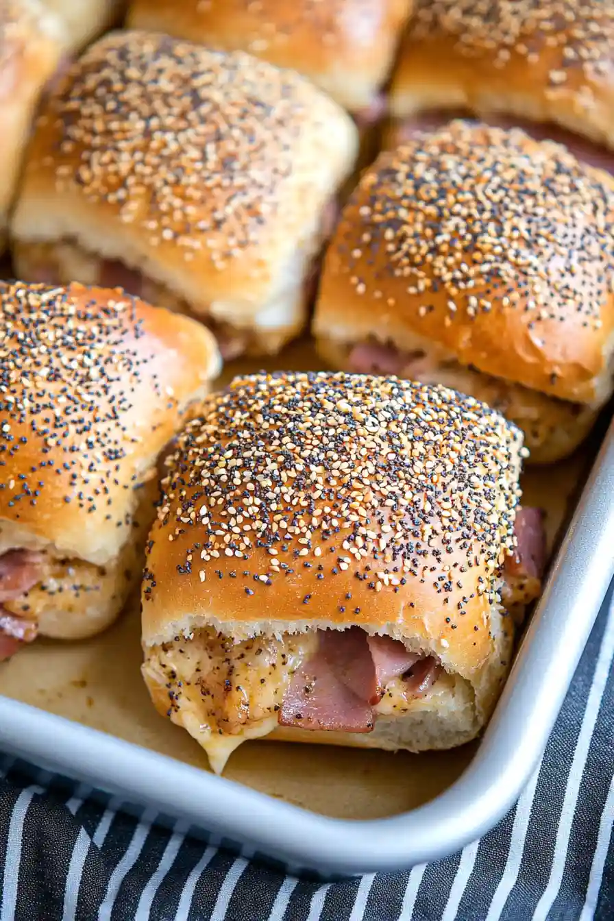 Tasty Everything Bagel Ham and Cheese Sliders