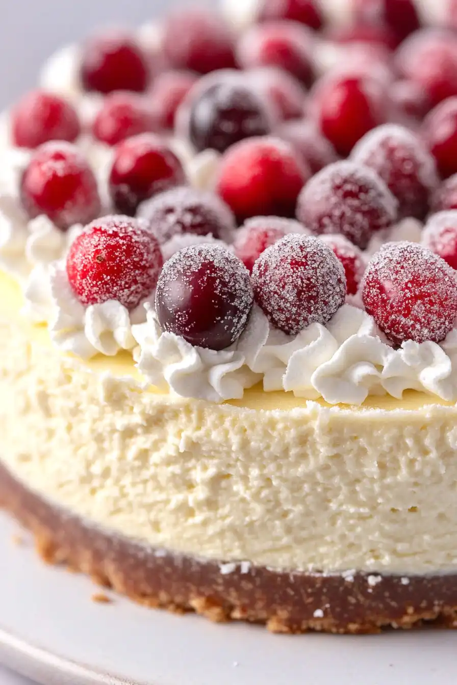 Savory Cranberry Jam White Chocolate Mousse Cheesecake