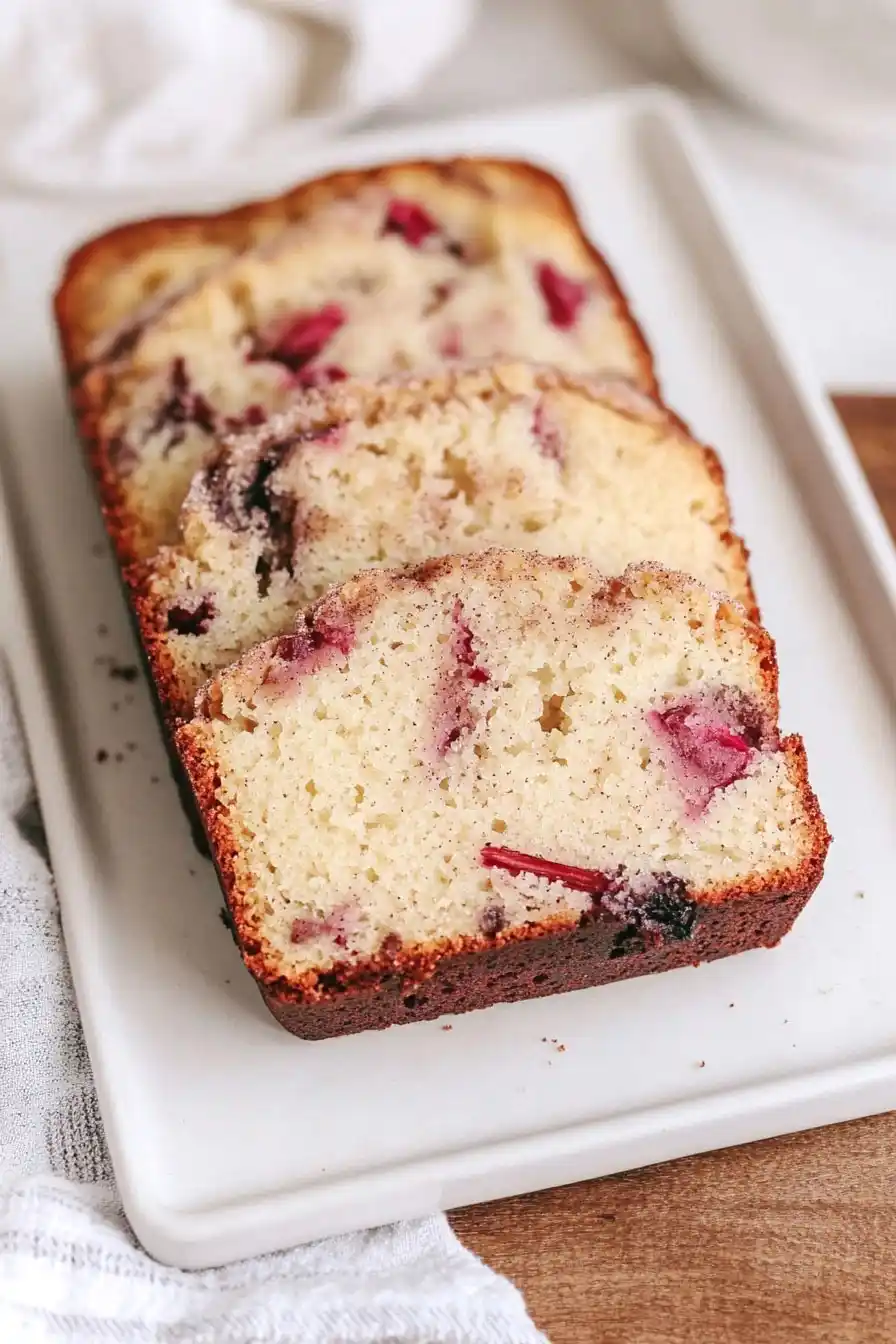 Moist Rhubarb Quick Bread