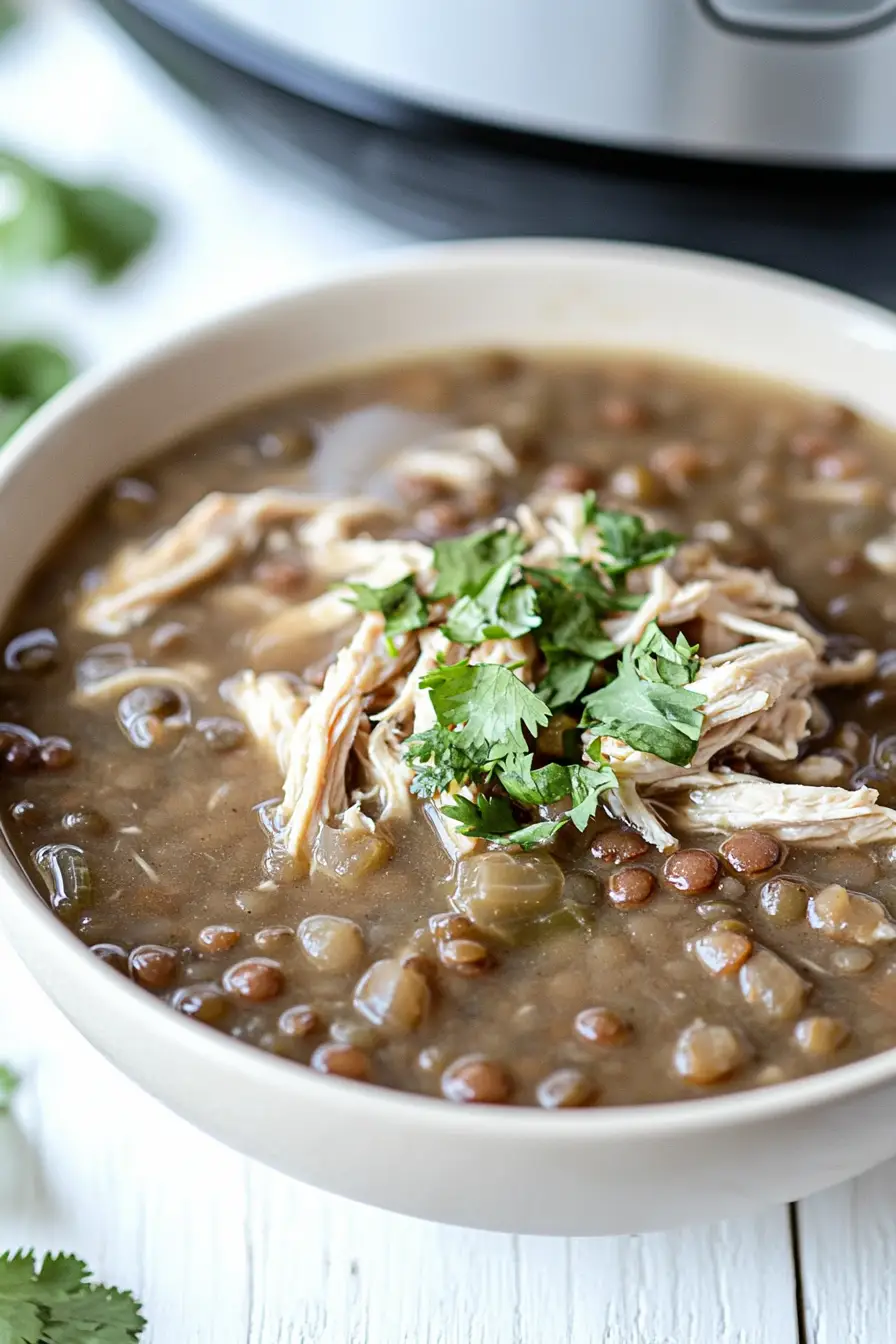 Hearty Instant Pot Chicken and Lentil Soup