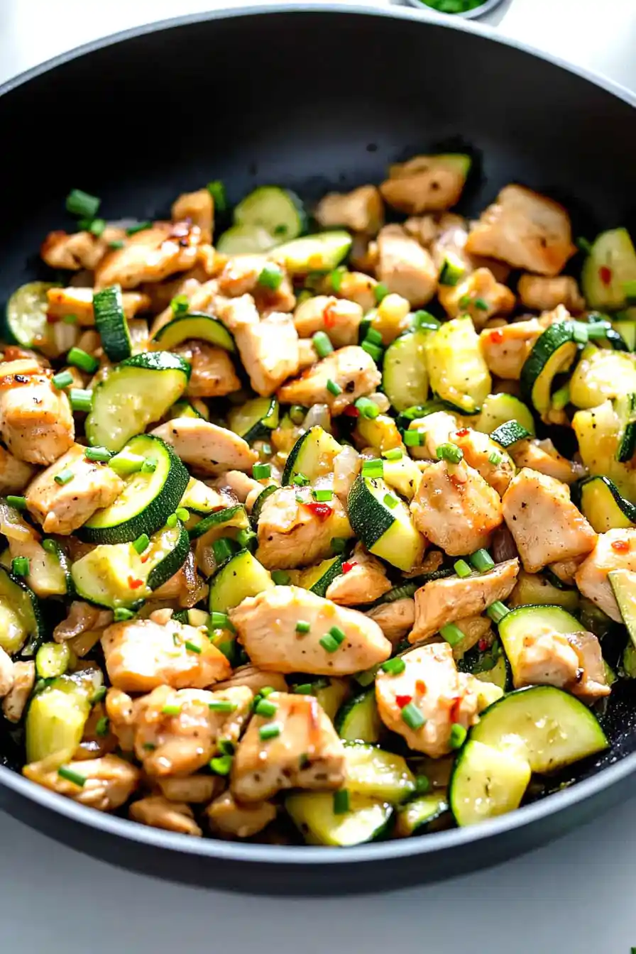 Juicy Chicken Thigh Zucchini Stir Fry