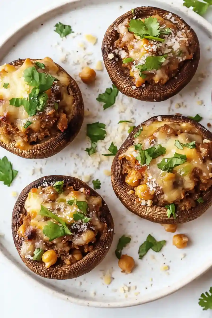 Savory Vegetarian Stuffed Mushrooms
