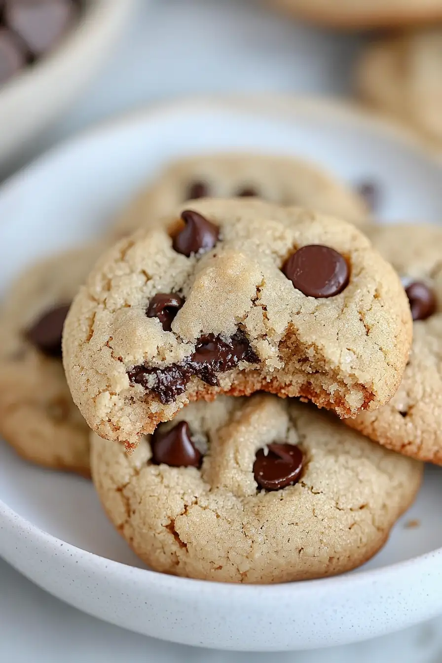 Healthy Low Sugar Almond Flour Chocolate Chip Cookies