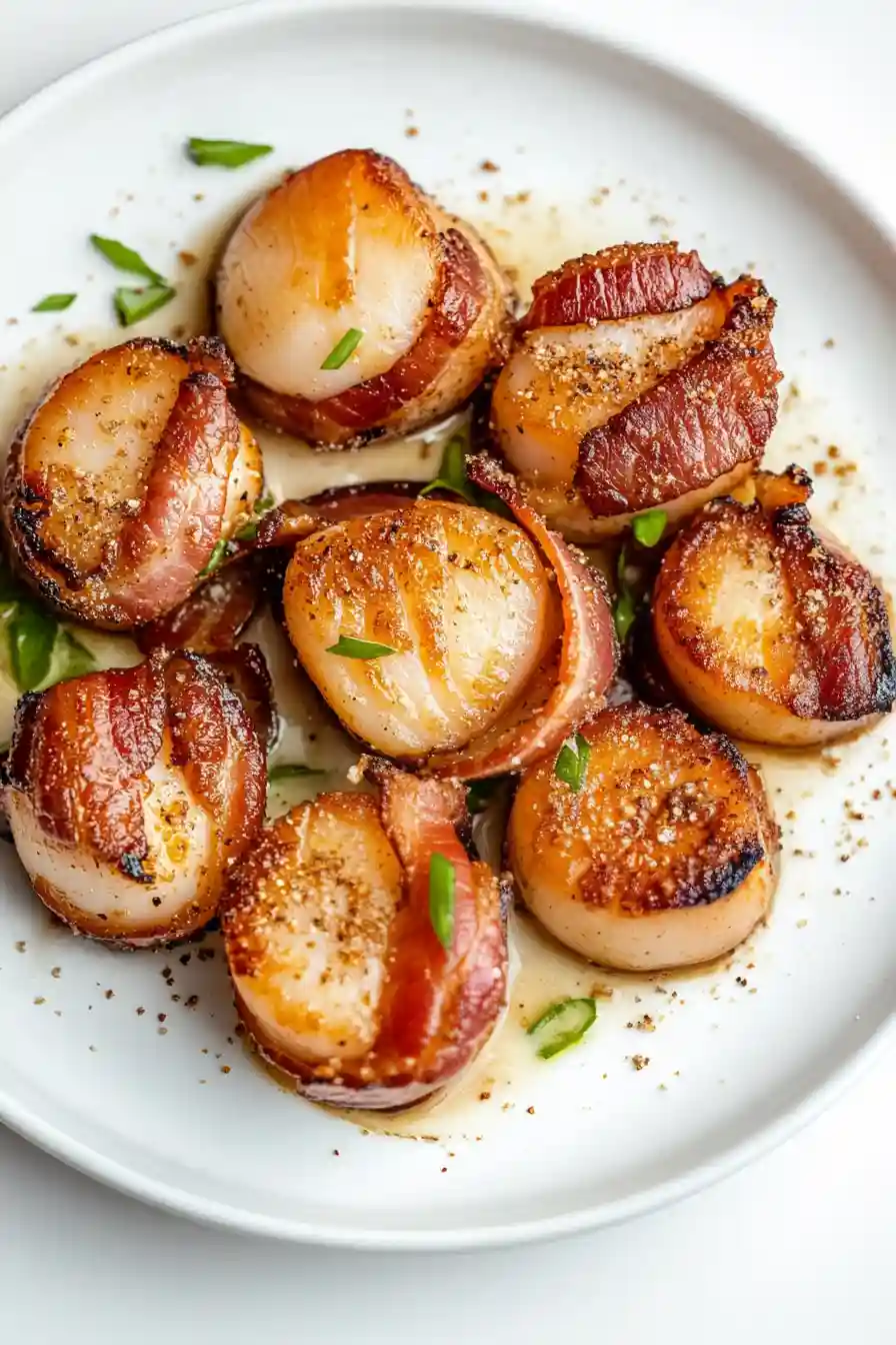Healthy Maple Bacon Wrapped Scallops in the Air Fryer