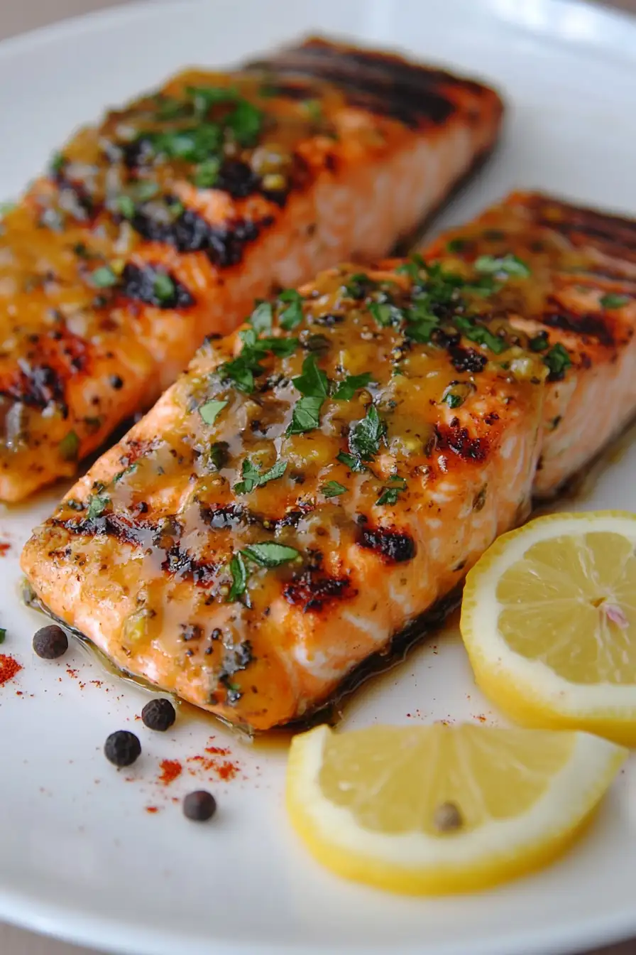Healthy Grilled Honey Mustard Salmon