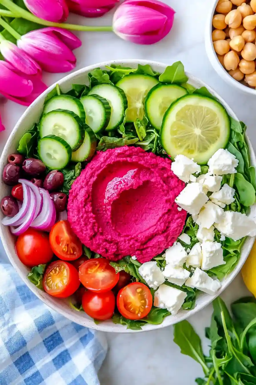 Easy Beet Hummus Salad