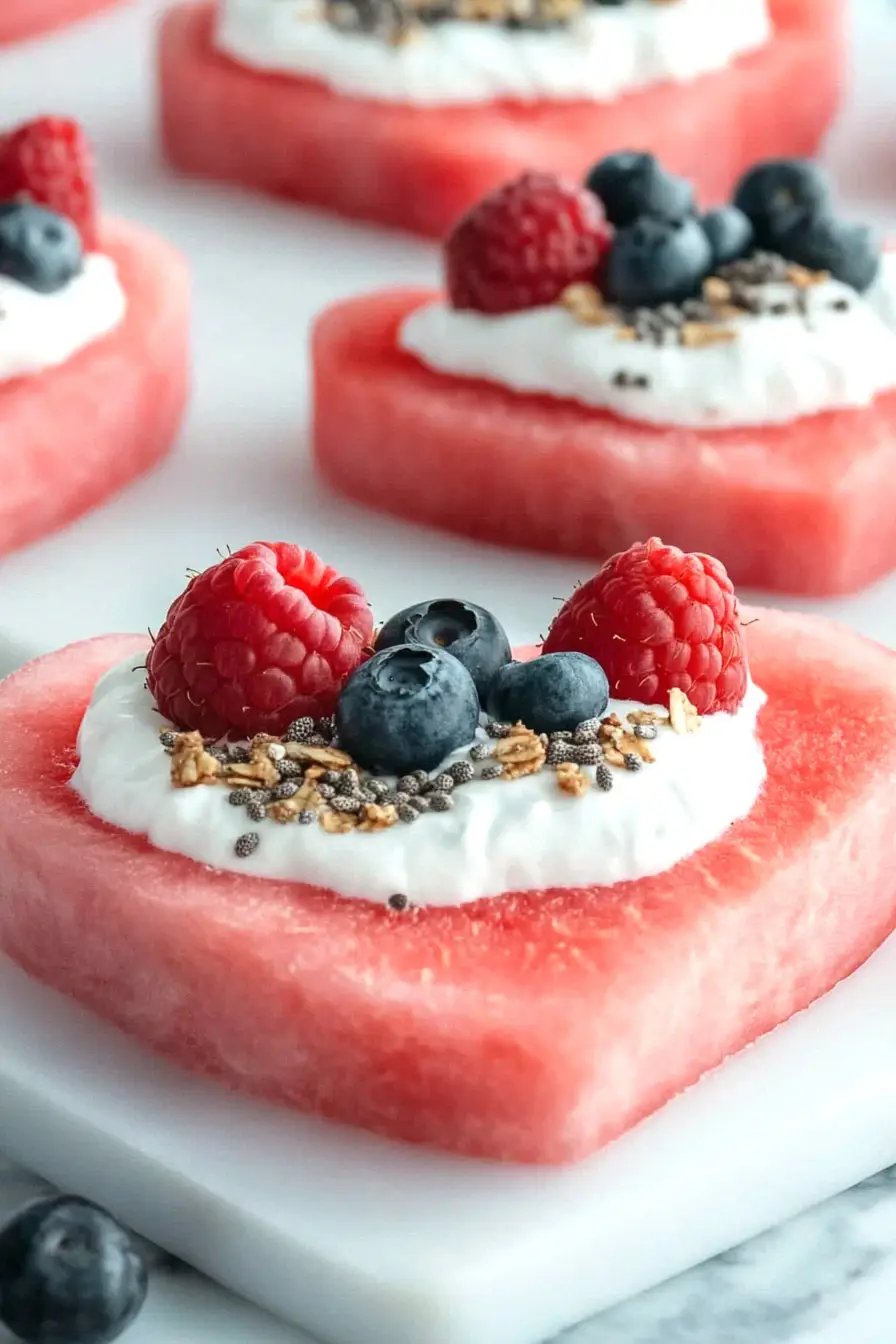 Tasty Heart Shaped Watermelon Pizza