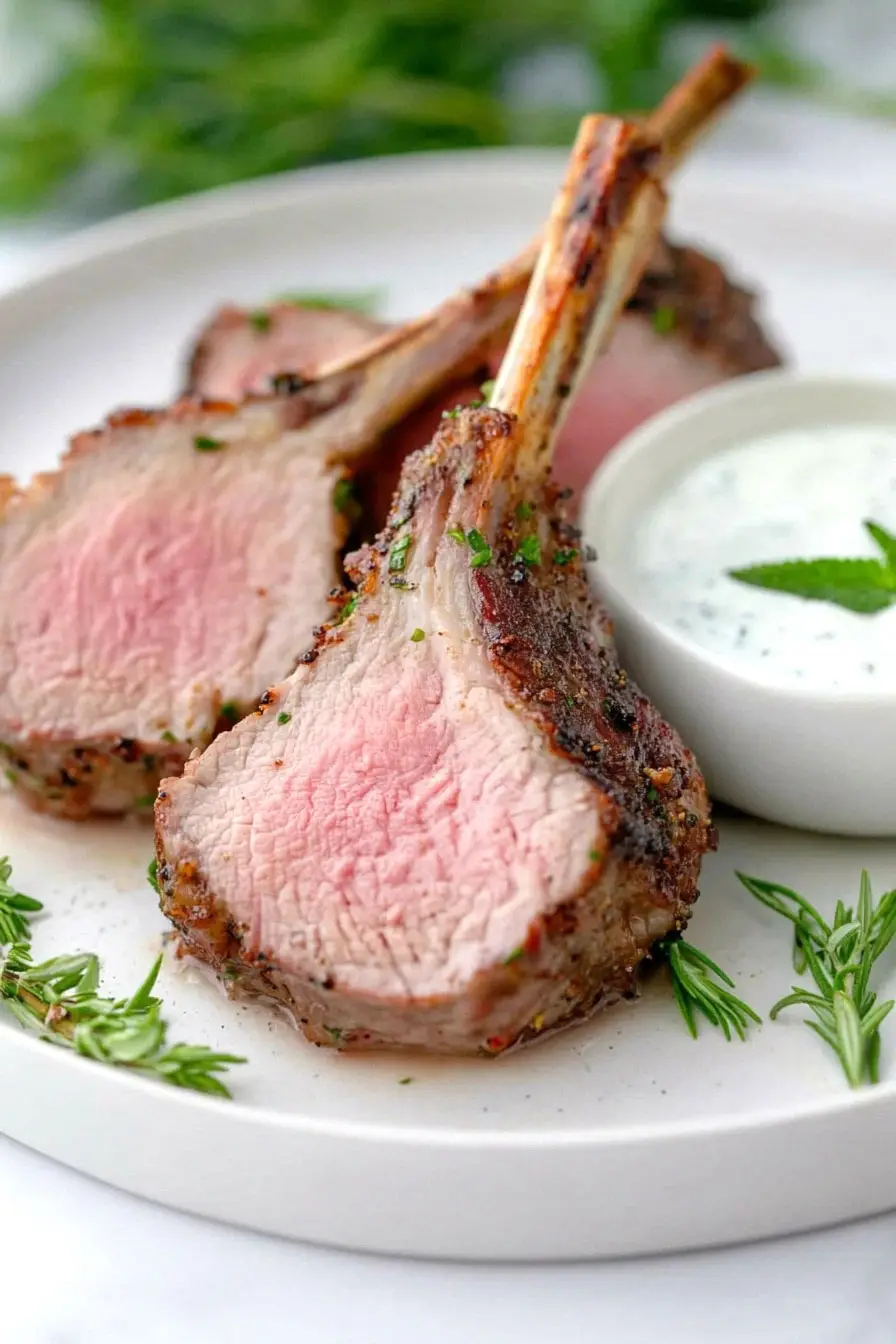 Savory Rack of Lamb with Yogurt Sauce