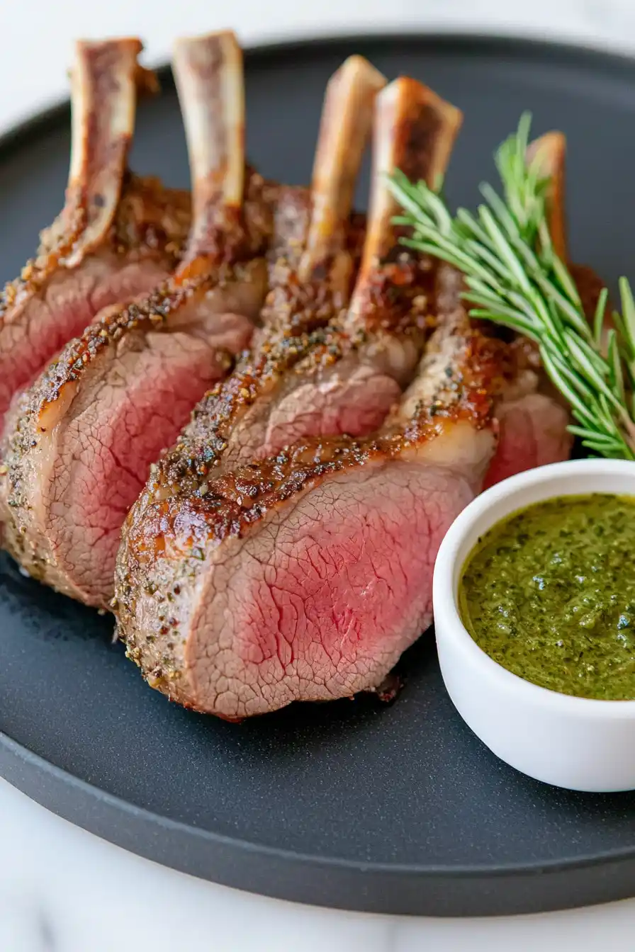 Quick Rack of Lamb with Mint Sauce