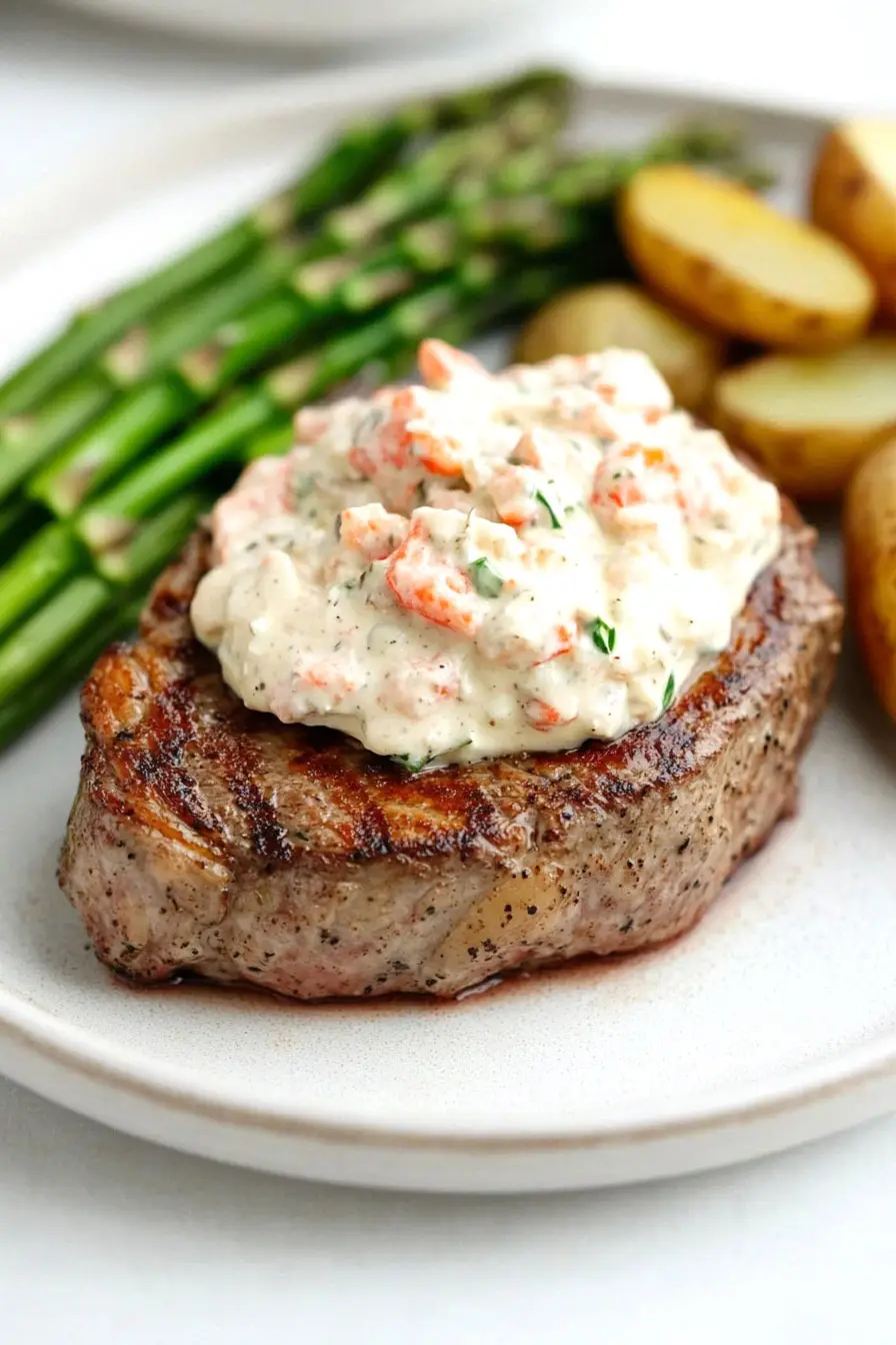Juicy Crab Oscar Steak Topping