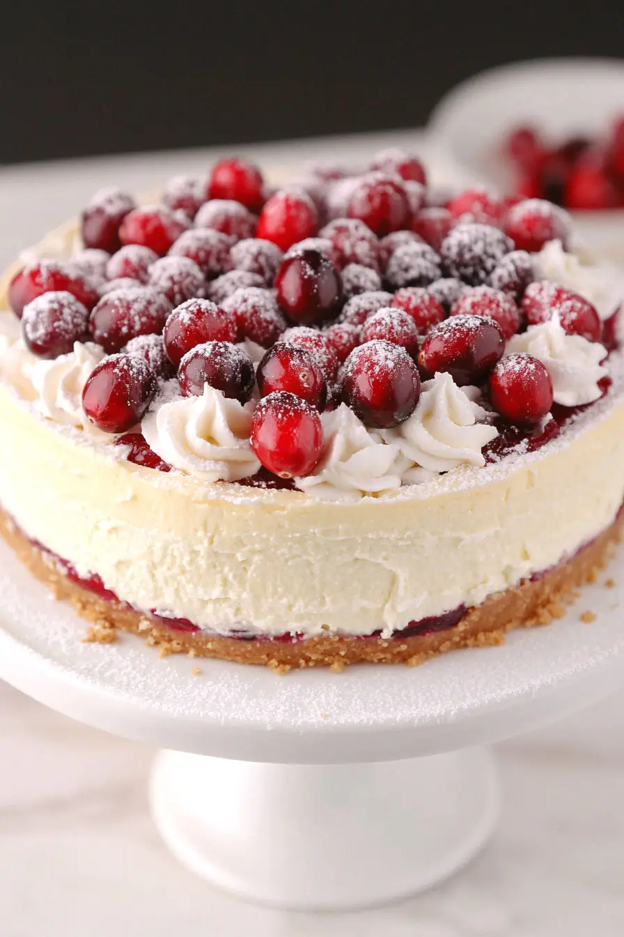 Savory Cranberry Jam White Chocolate Mousse Cheesecake