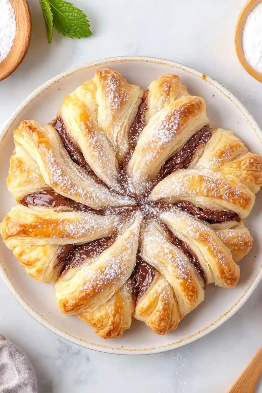 Quick Nutella Puff Pastry Snowflake
