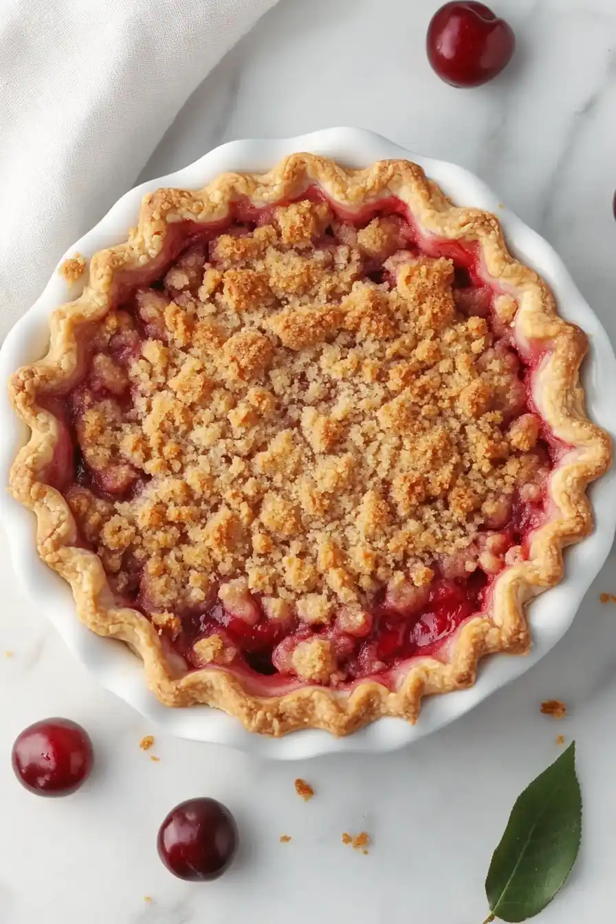 Flaky Cherry Crumb Pie