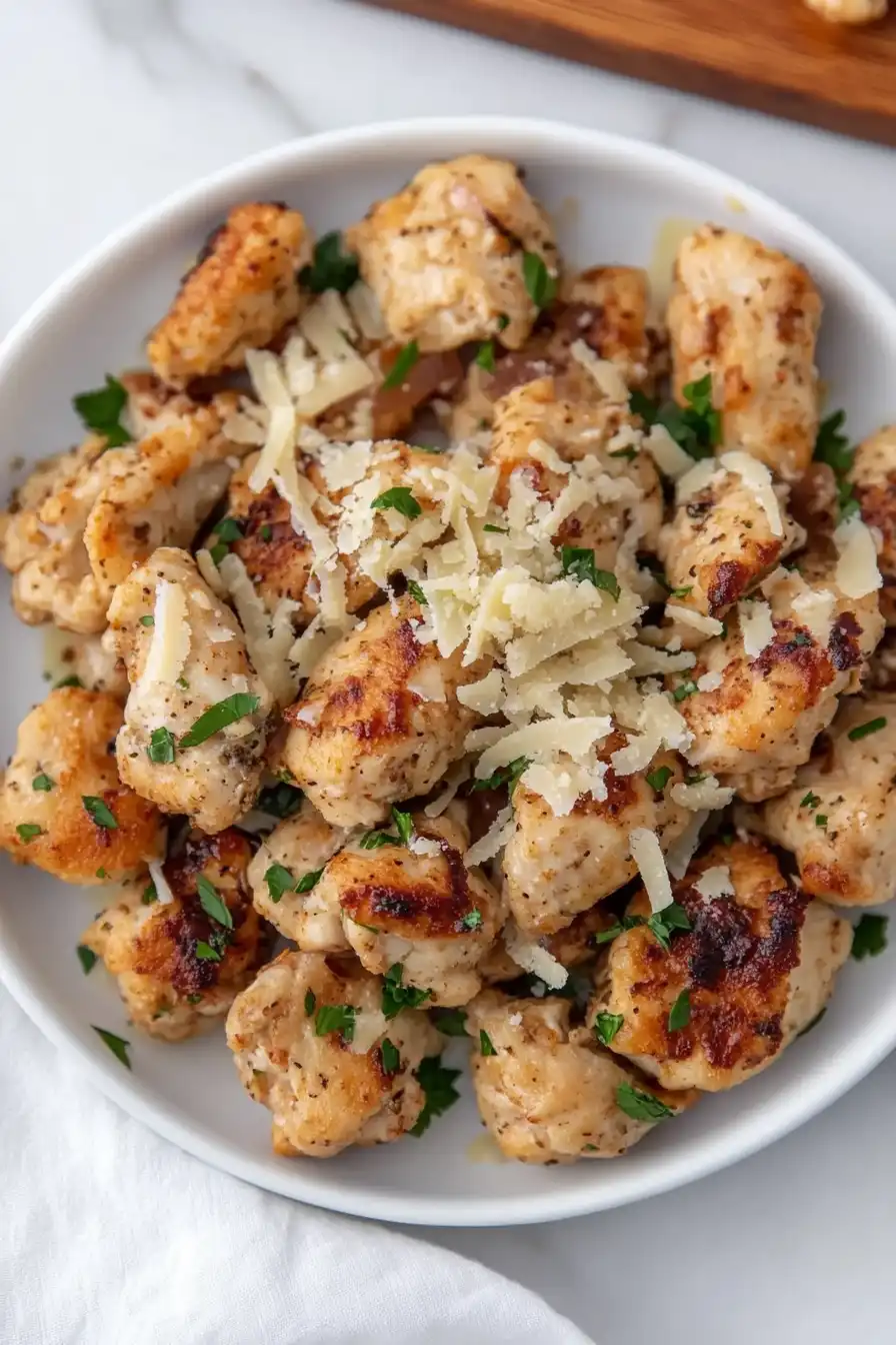 Quick Air Fryer Garlic Parmesan Chicken Bites