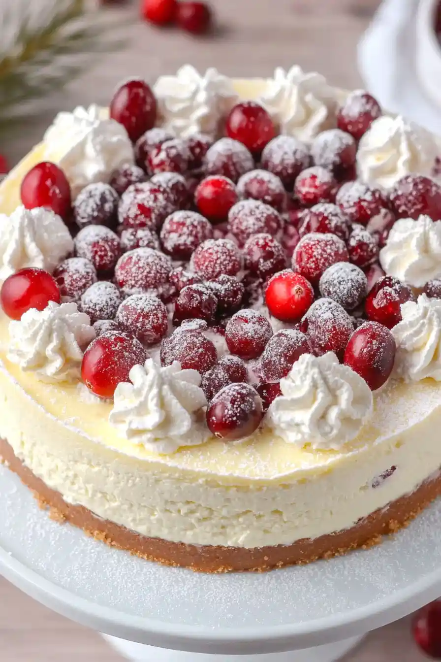 Savory Cranberry Jam White Chocolate Mousse Cheesecake